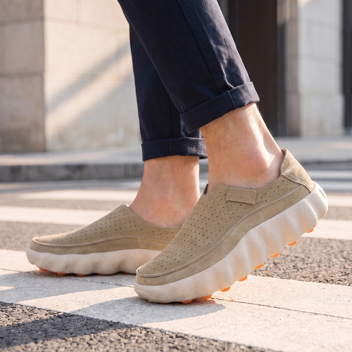 Jared Breathable Pod Sole Loafers - Apricot