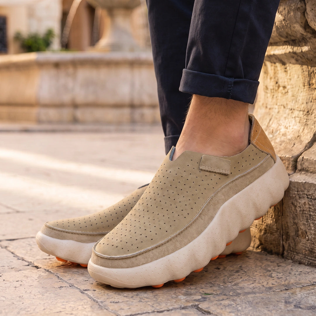 Jared Breathable Pod Sole Loafers - Apricot