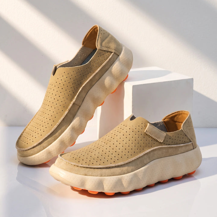 Jared Breathable Pod Sole Loafers - Apricot
