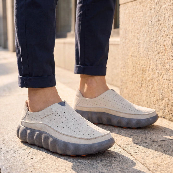 Jared Breathable Pod Sole Loafers - Grey