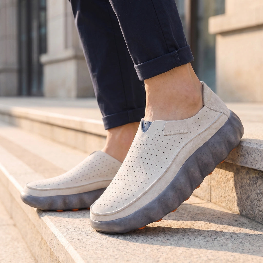 Jared Breathable Pod Sole Loafers - Grey