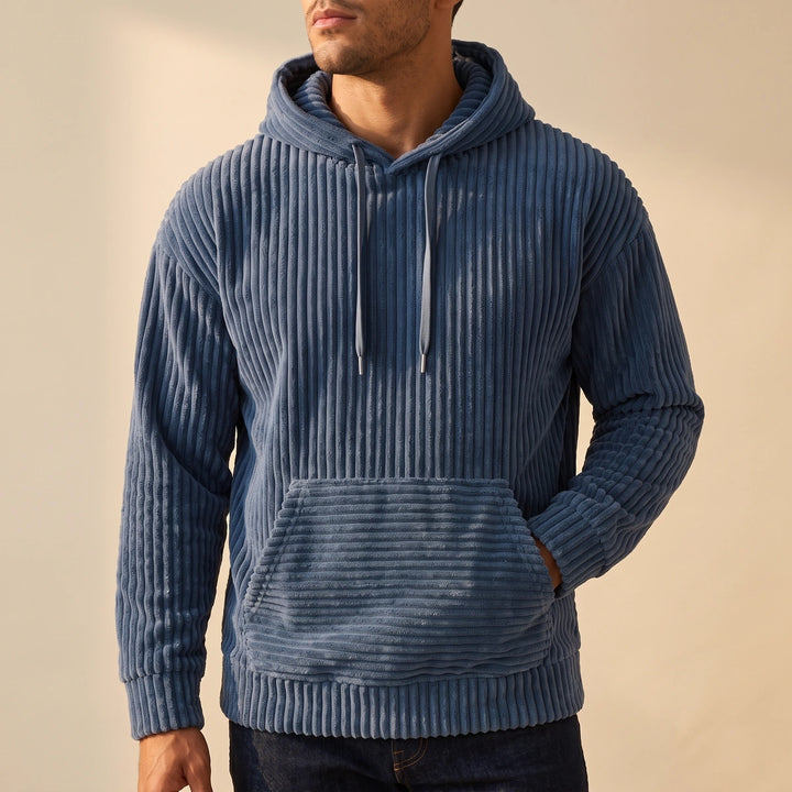 Jasper Corduroy Pullover Hoodie - Blue