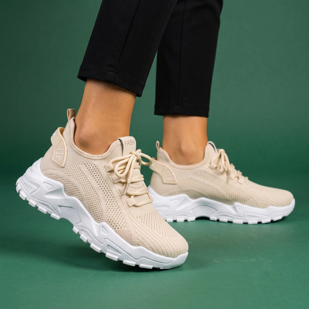 Joanna Arch Support Chunky Knit Sneakers - Beige