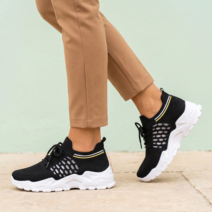 Joanna Arch Support Chunky Knit Sneakers - Black