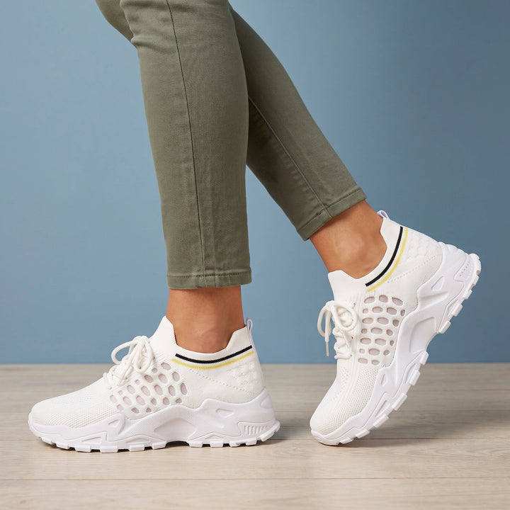 Joanna Arch Support Chunky Knit Sneakers - White