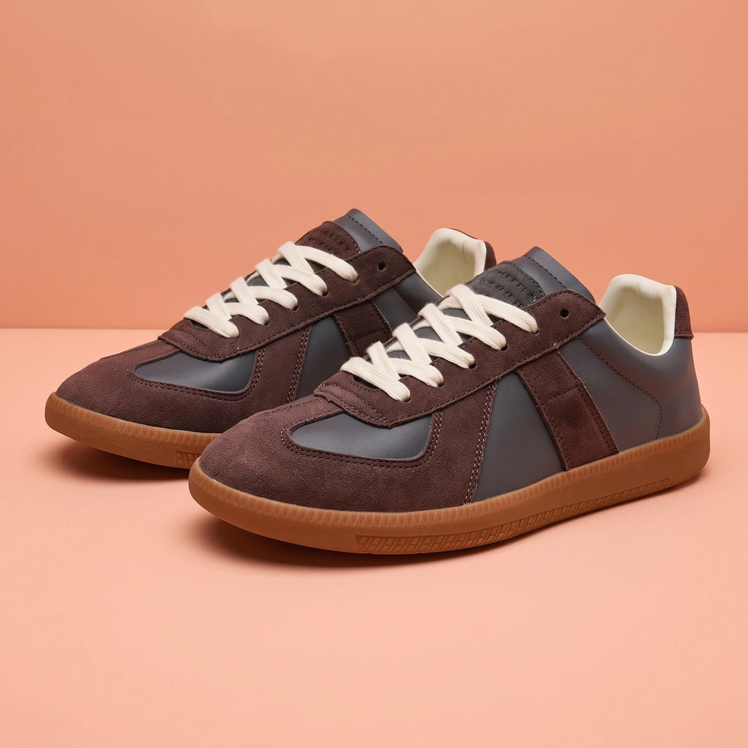 Kieran Retro Suede Trim Low Top Sneakers - Gray