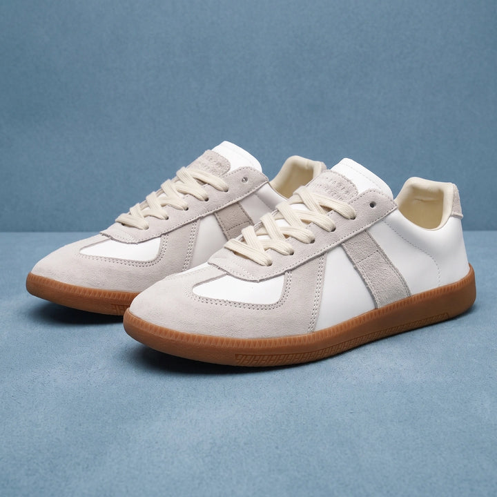 Kieran Retro Suede Trim Low Top Sneakers - White