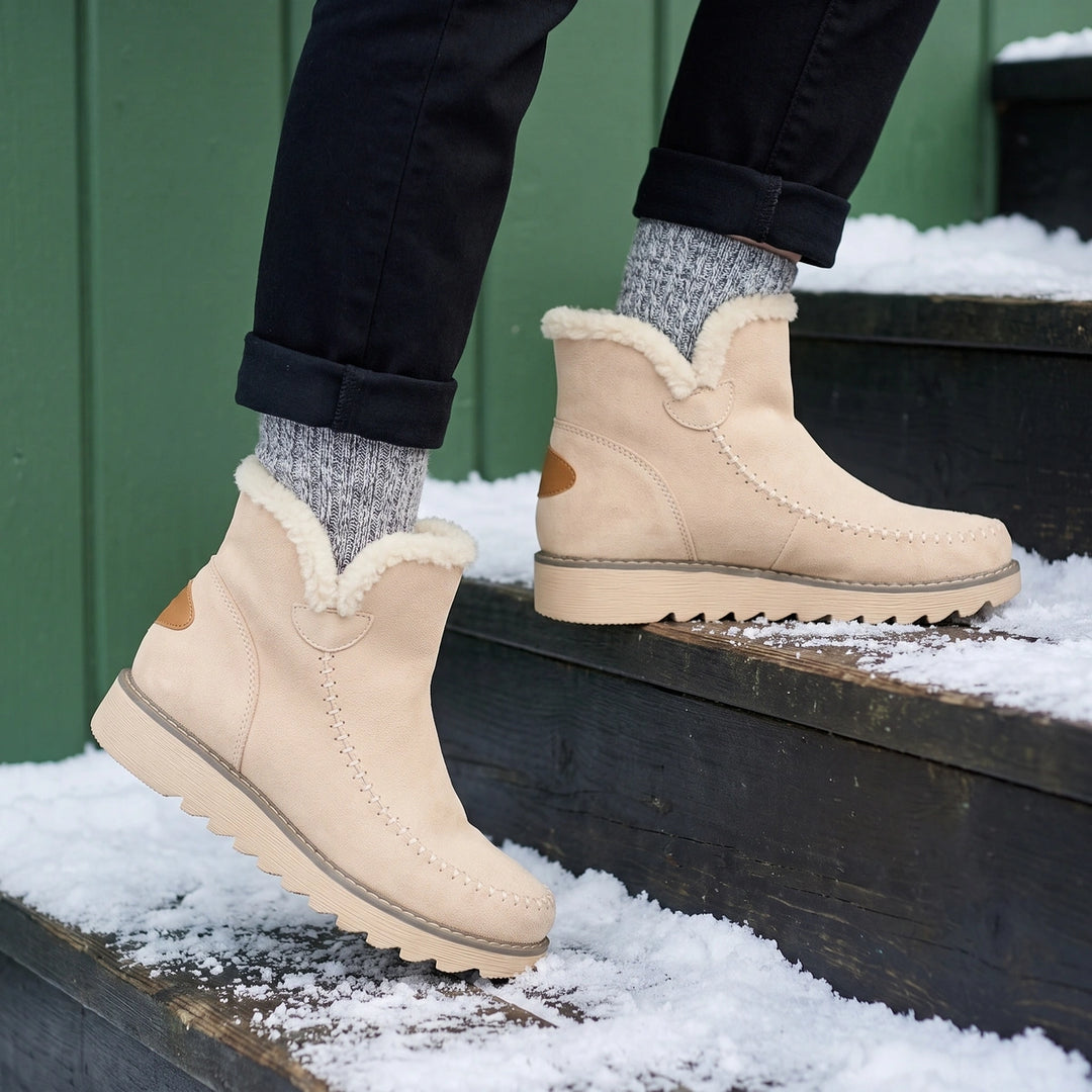 Laetitia Insulated Water Resistant Slip On Winter Boots - Beige