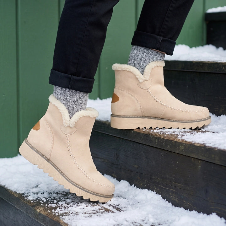 Laetitia Insulated Water Resistant Slip On Winter Boots - Beige