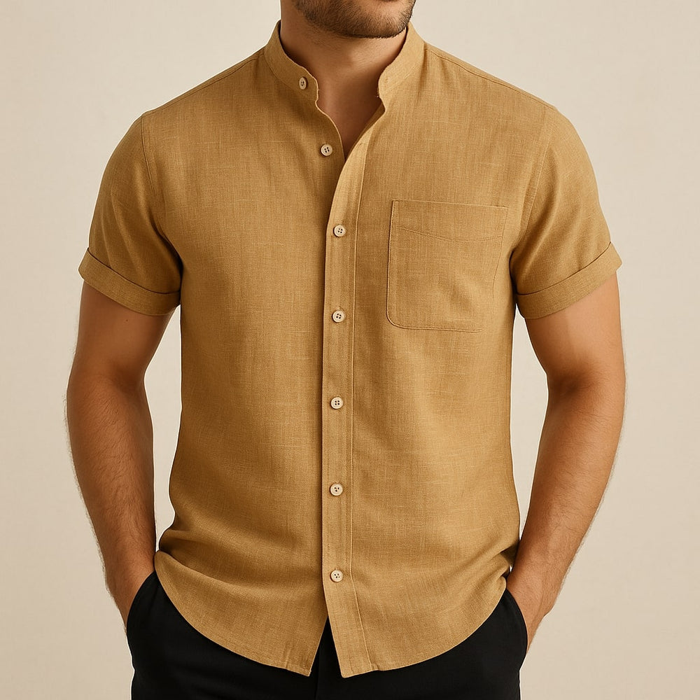 Levante Linen Shirt - Redwood Main