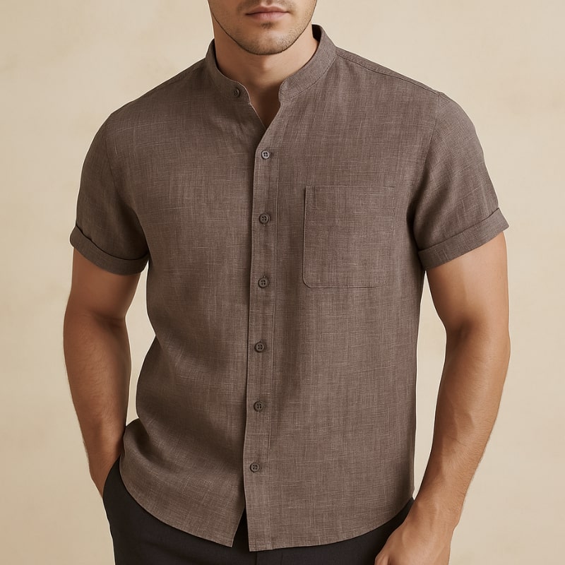 Levante Linen Shirt - Redwood Main
