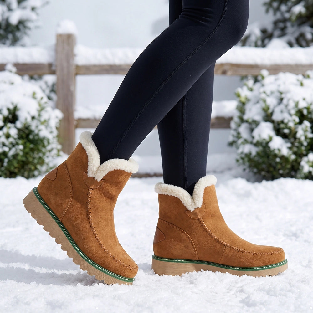 Lottie Fleece Lined Platform Boots - Brown