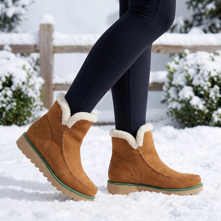 Lottie Fleece Lined Platform Boots - Brown