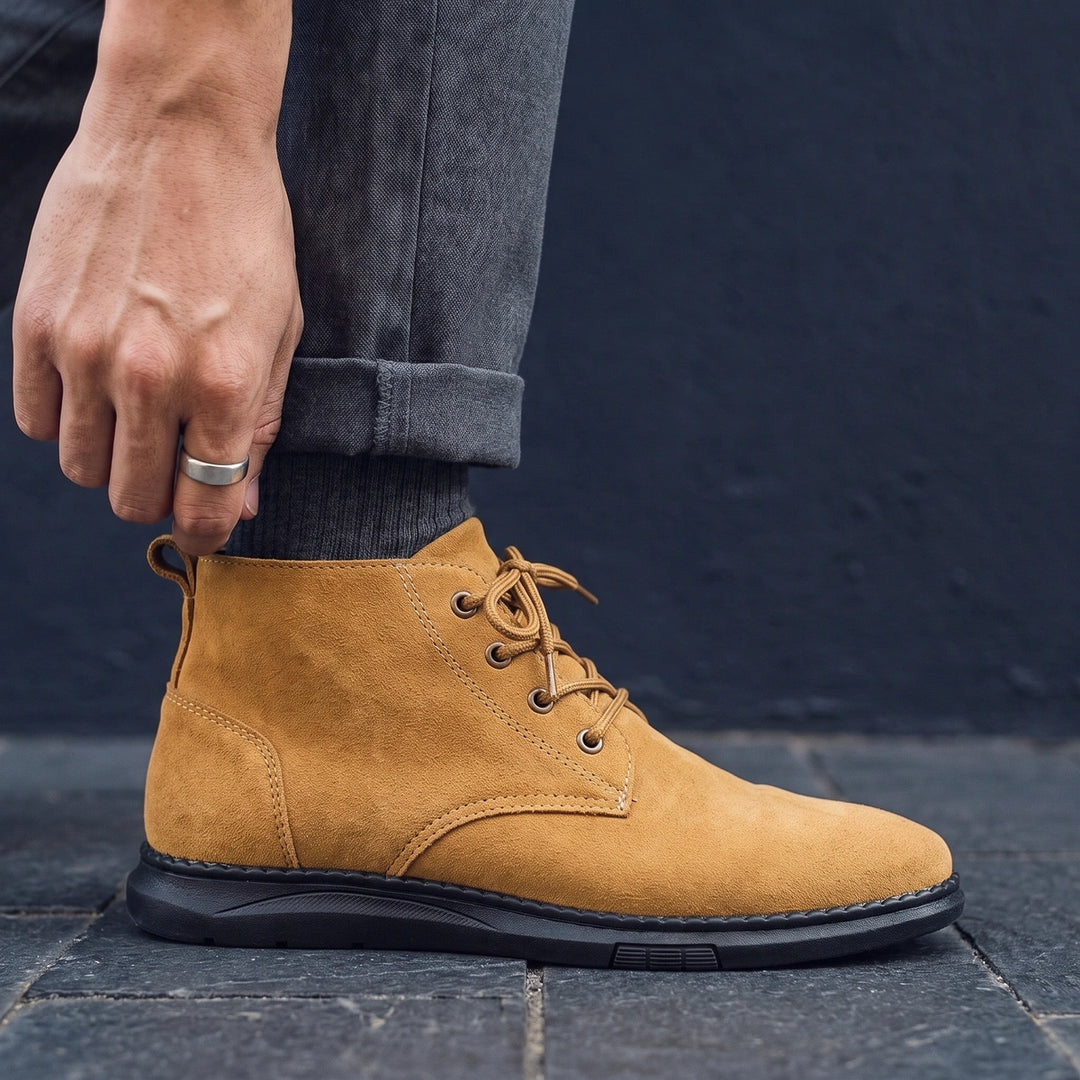 Lucas Napped Suede Lace Up Chukka Boots - Camel