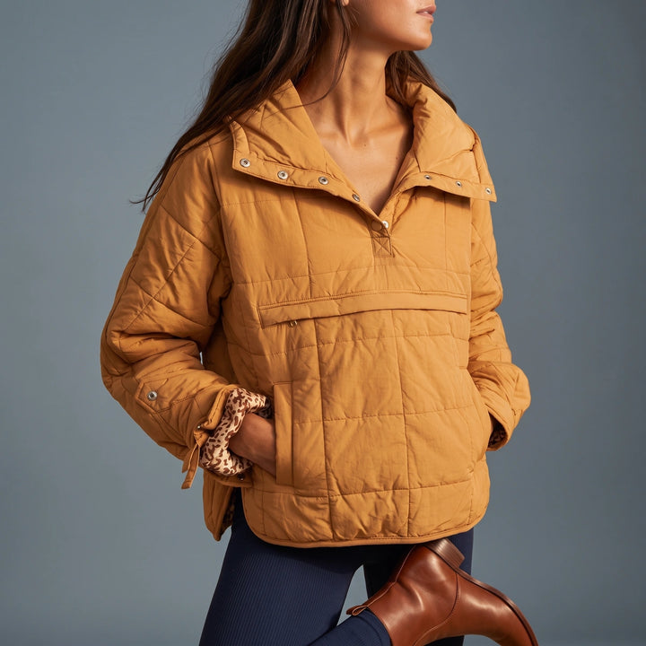 Maisie Quilted Pullover Puffer - Apricot