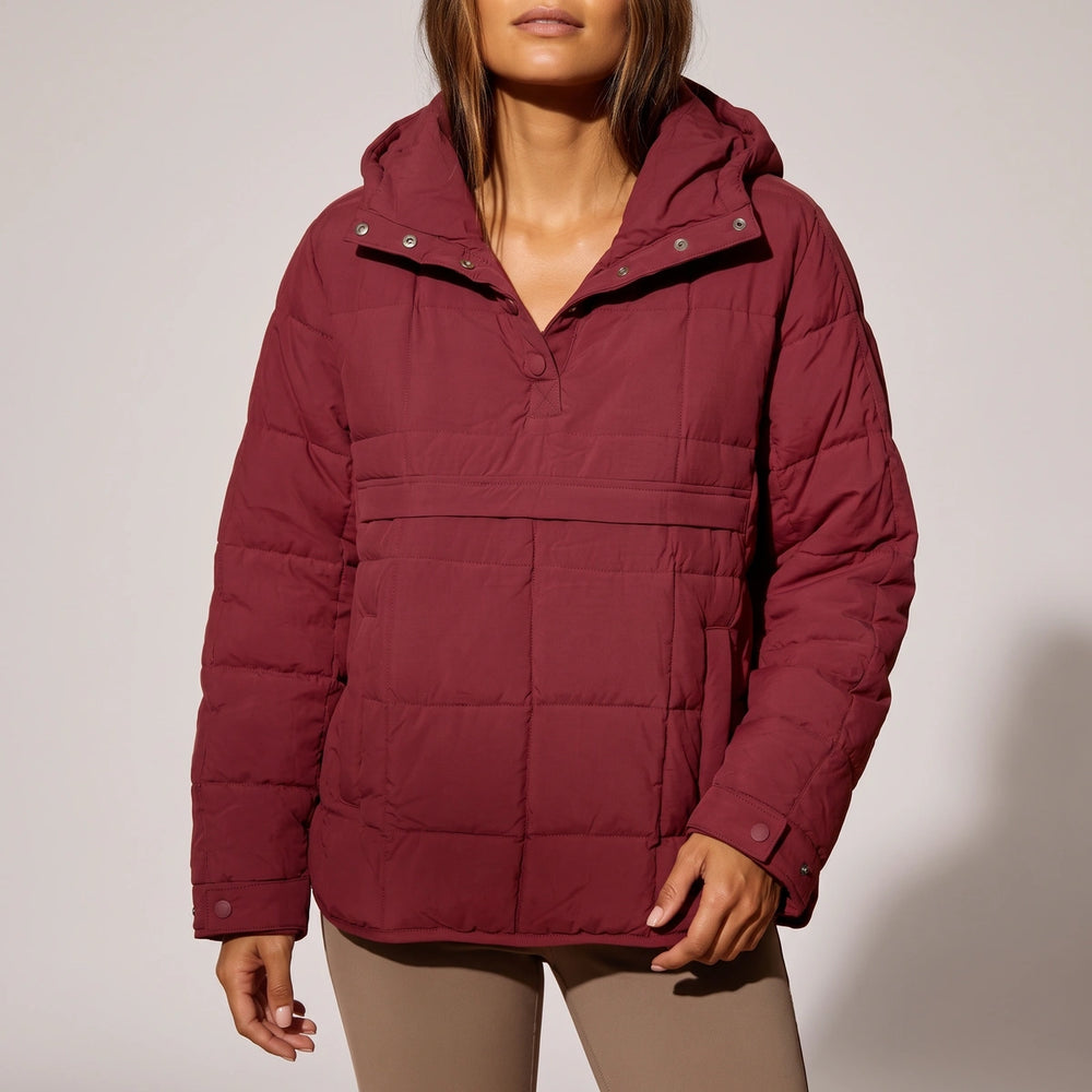 Maisie Quilted Pullover Puffer - Red