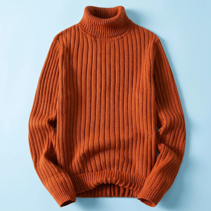Malcolm Chunky Ribbed Turtleneck Sweater - Orange
