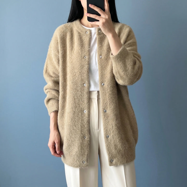 Mirabelle Plush Knit Longline Cardigan - Khaki