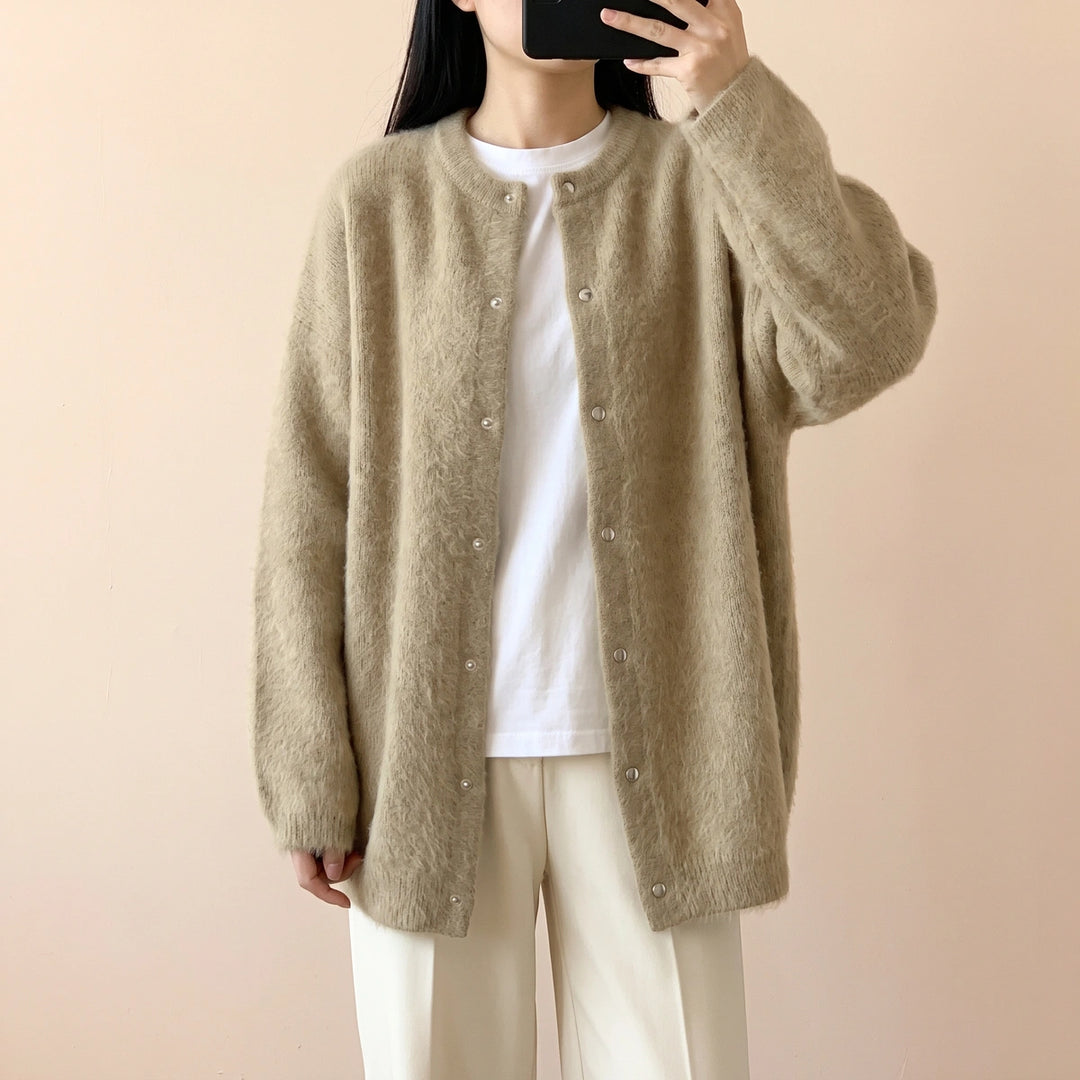 Mirabelle Plush Knit Longline Cardigan - Khaki