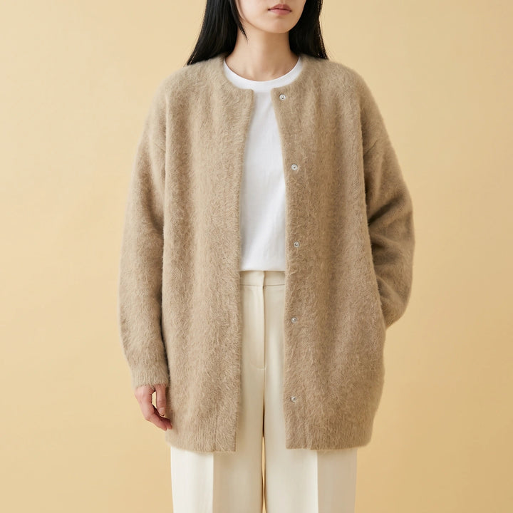 Mirabelle Plush Knit Longline Cardigan - Khaki