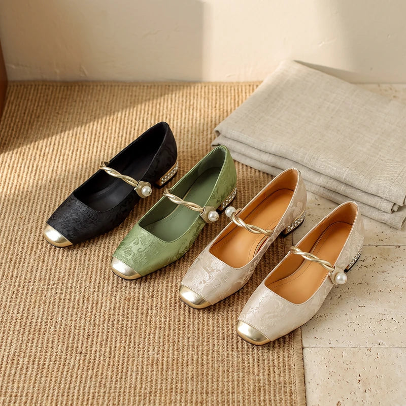 Celestine Women's Brocade Mary Jane Flats