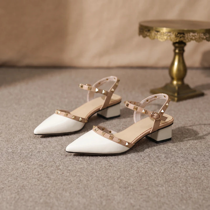 Rosetta Women's Studded Slingback Pumps - White