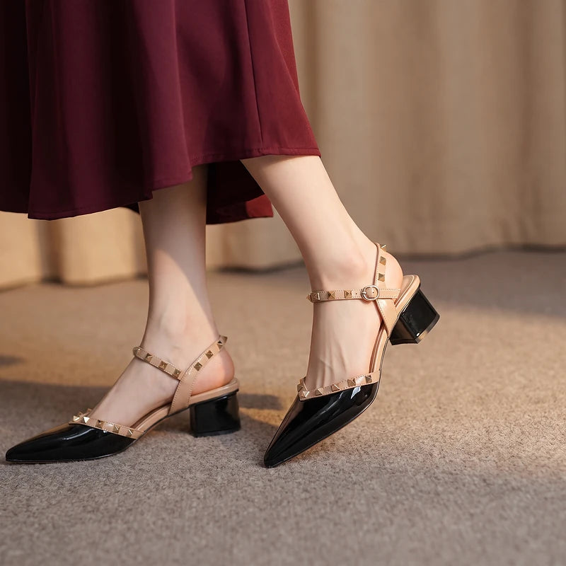 Rosetta Women's Studded Slingback Pumps - Black