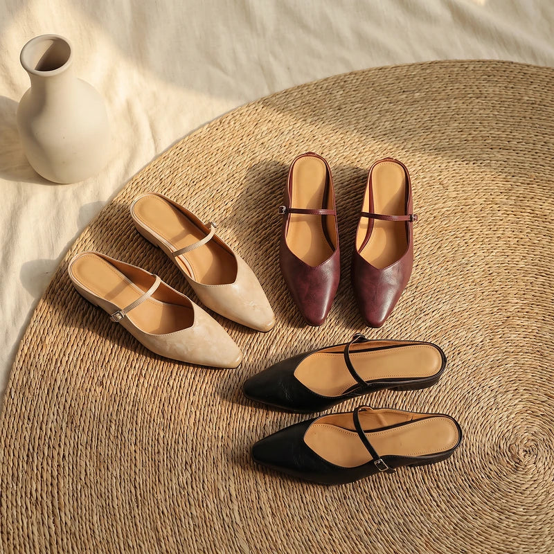 Maribel Women's Leather Mary Jane Mules