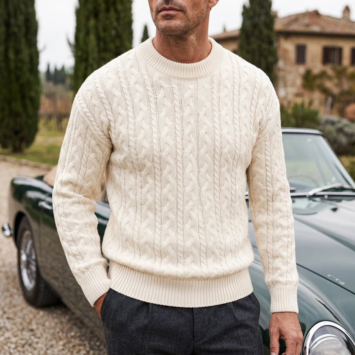 Percival Cable Knit Wool Blend Sweater - Beige