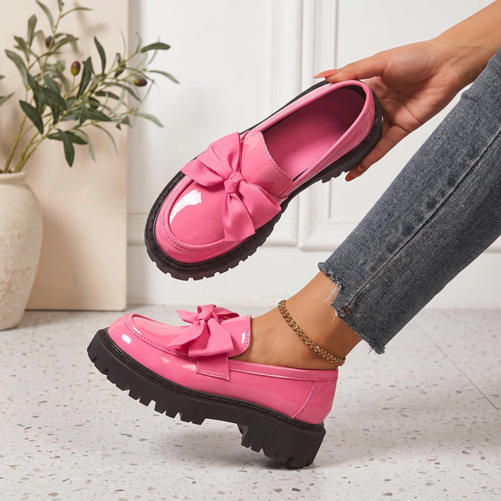 Babette Women's Platform Bow Loafers - Pink