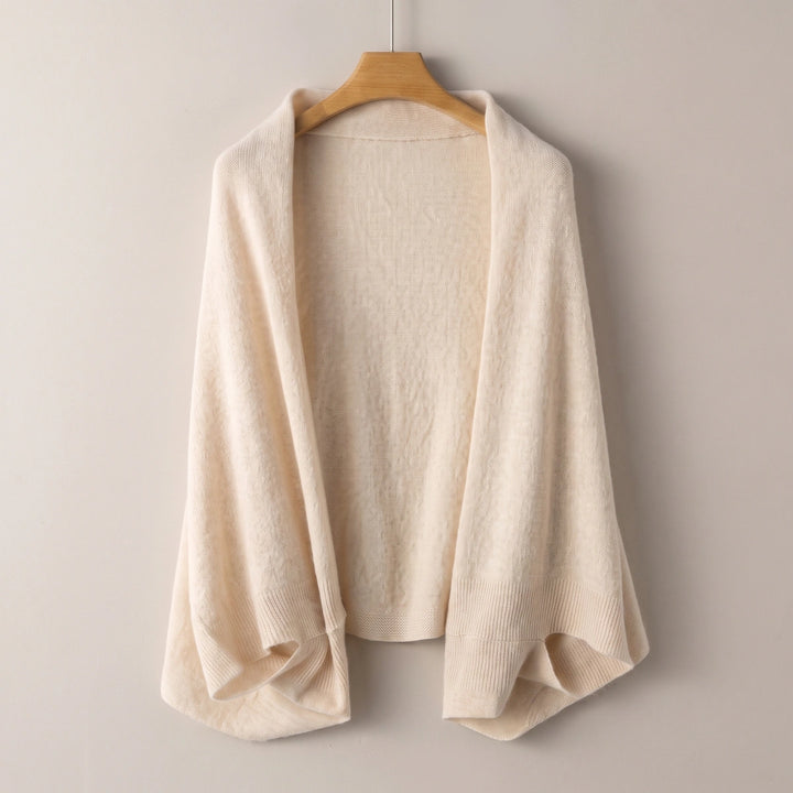 Iris Pure Wool Shawl Cardigan - Beige