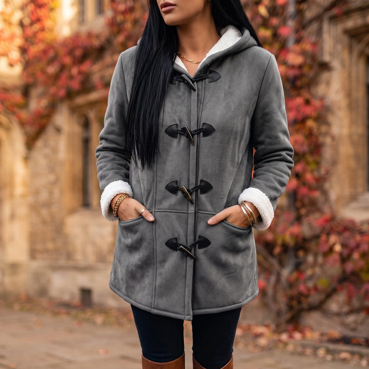 Josephine Sherpa Lined Toggle Duffle Coat - Gray