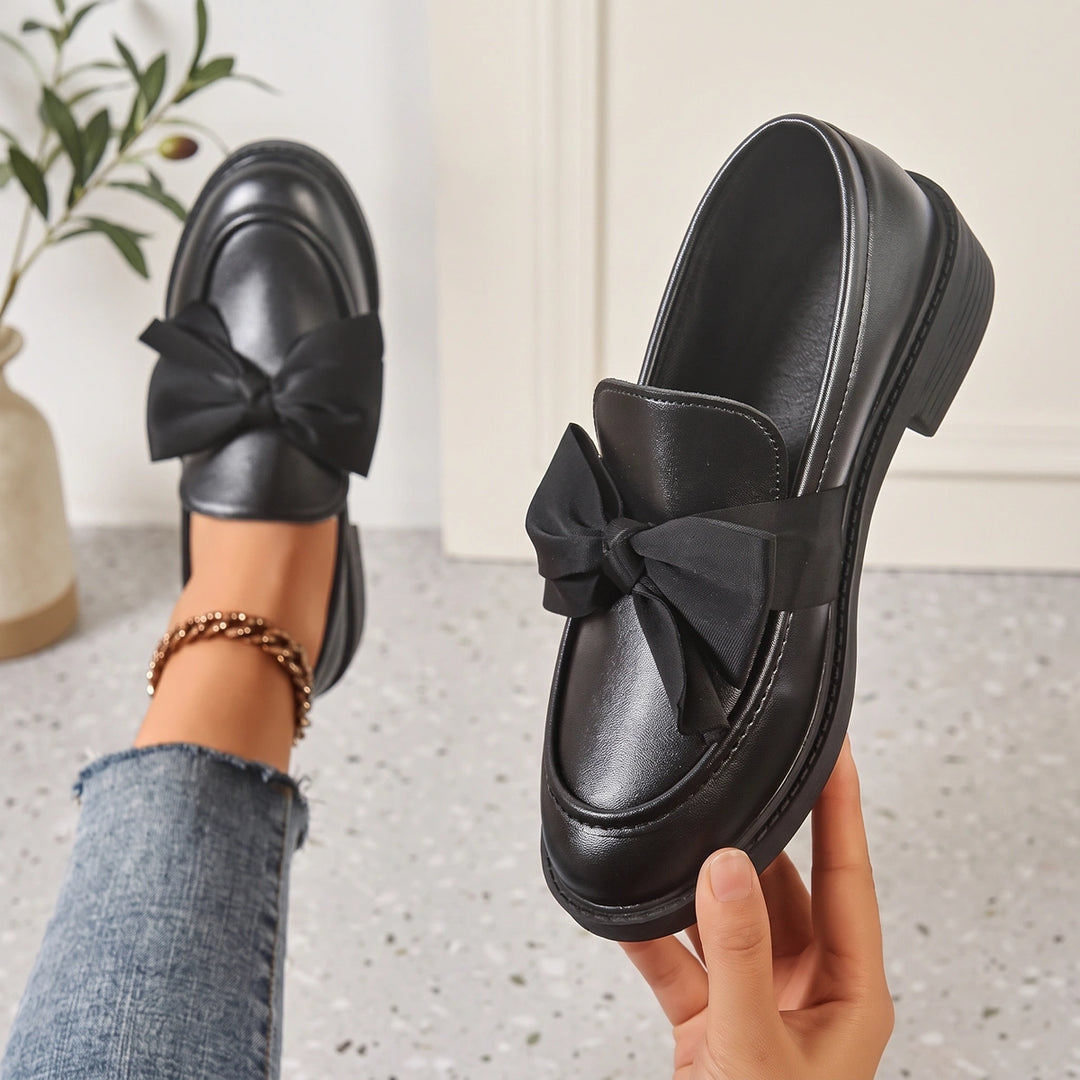 Franca Women's Patent Bow Loafers - Black