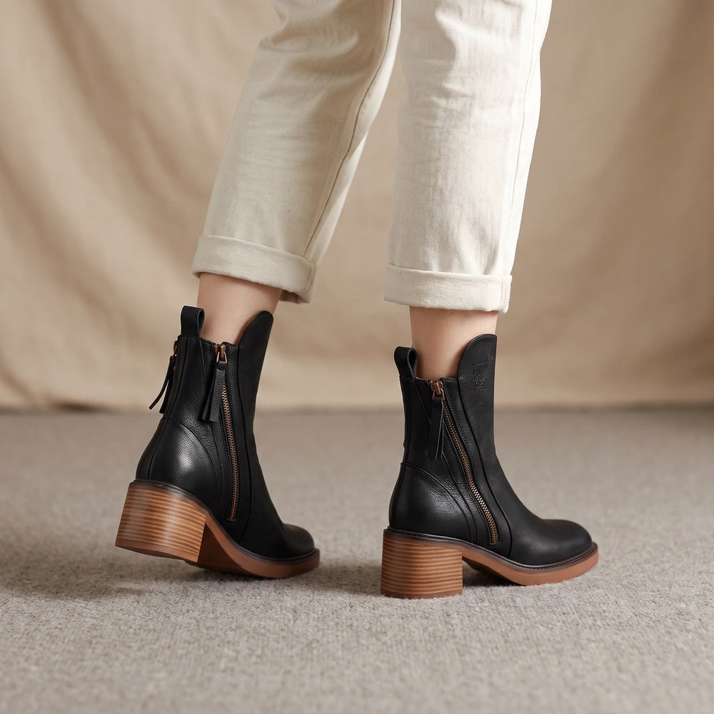 Odette Women's Tassel Zip Ankle Boots - Black