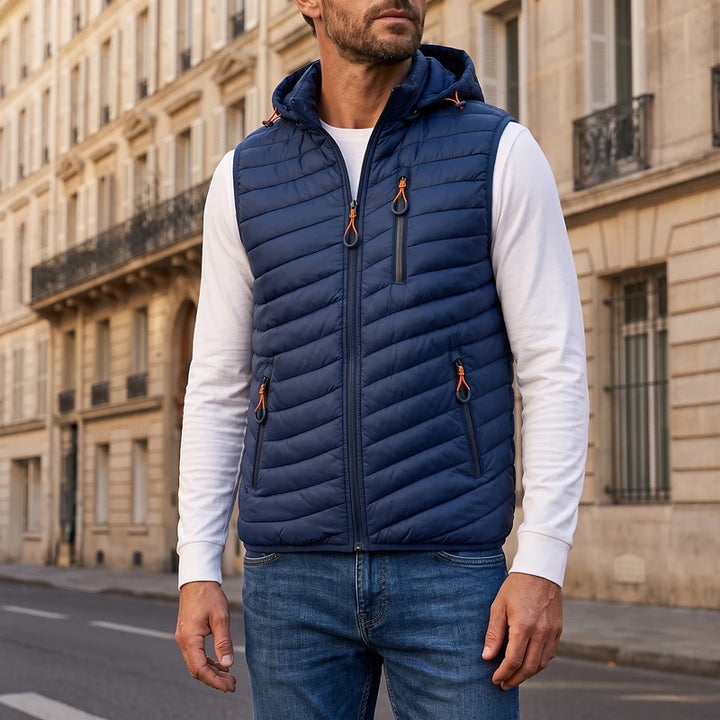 Barnaby Men's Windproof Quilted Vest - Blue