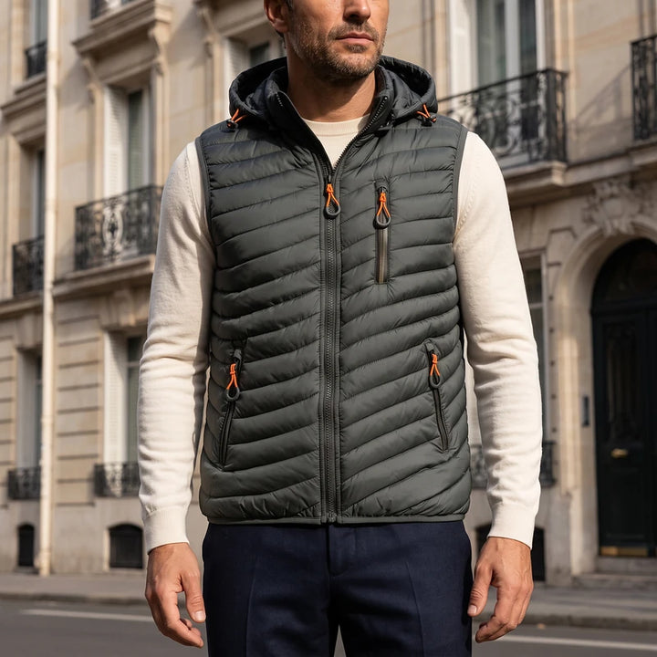 Barnaby Men's Windproof Quilted Vest - Army Green