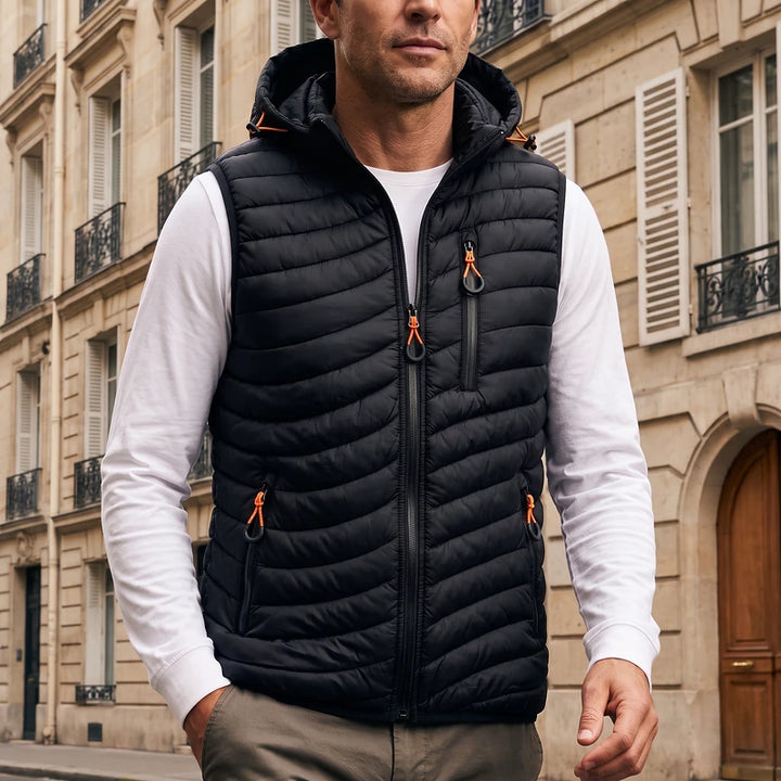 Barnaby Men's Windproof Quilted Vest - Black