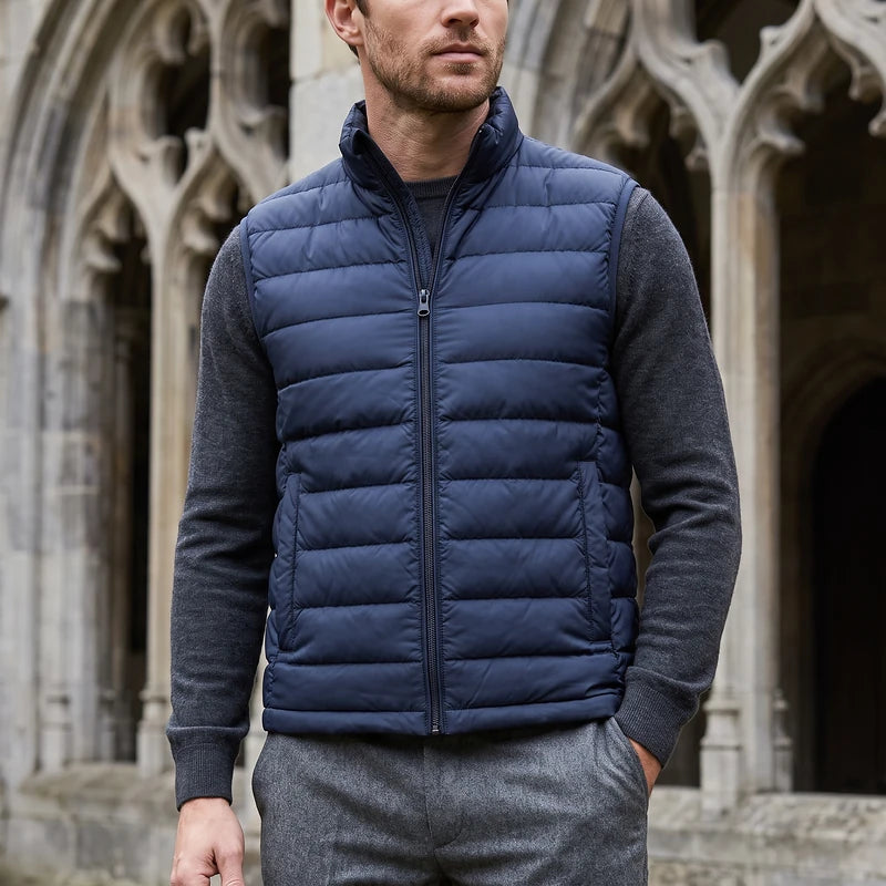 Cedric Men's Quilted Puffer Vest - Dark Blue