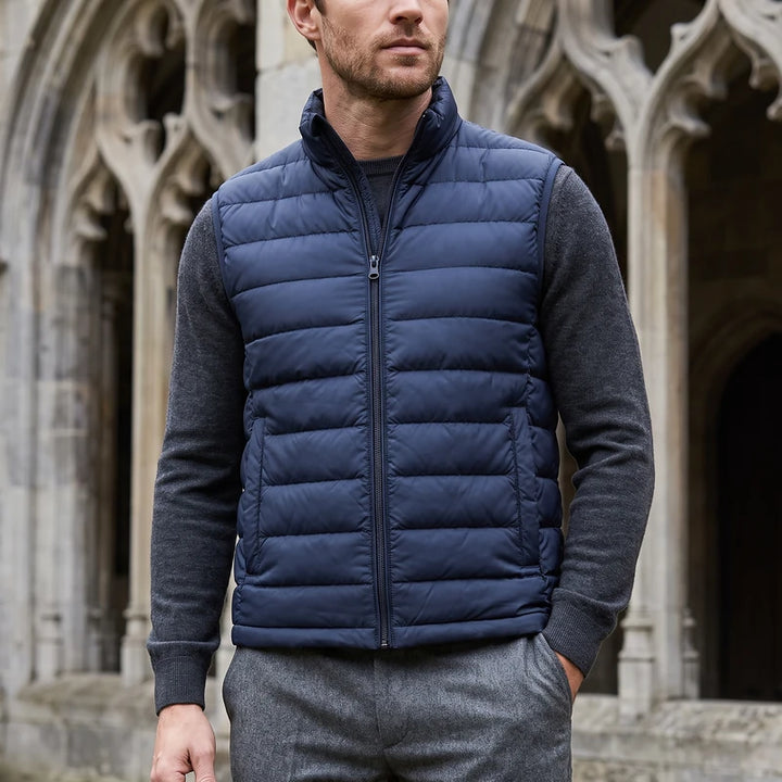 Cedric Men's Quilted Puffer Vest - Dark Blue