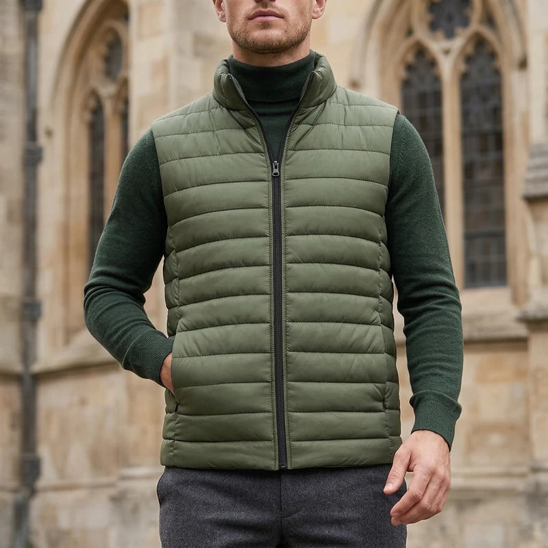 Cedric Men's Quilted Puffer Vest - Army Green