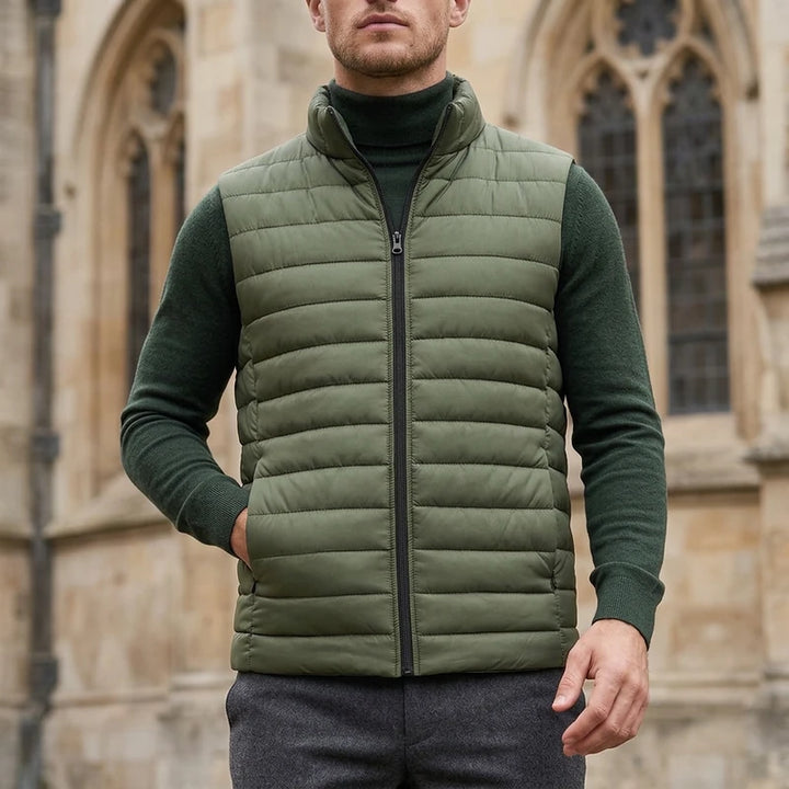 Cedric Men's Quilted Puffer Vest - Army Green
