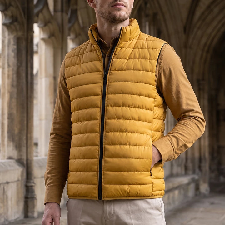 Cedric Men's Quilted Puffer Vest - Yellow