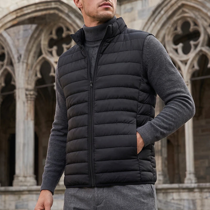 Cedric Men's Quilted Puffer Vest - Black