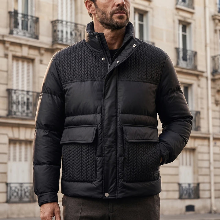 Bertram Men's Quilted Down Jacket - Black