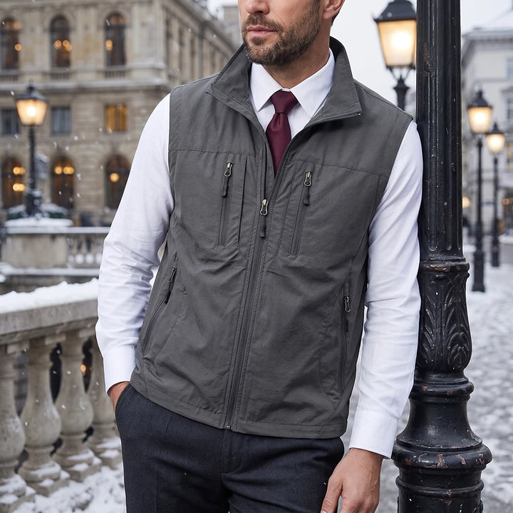 Ambrose Men's Utility Travel Vest - Gray