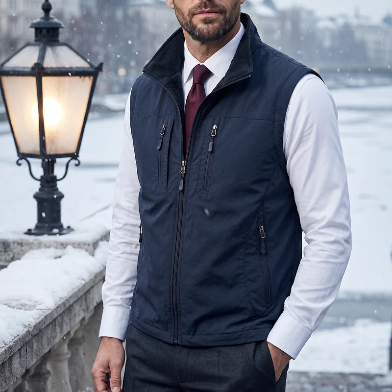 Ambrose Men's Utility Travel Vest - Navy Blue