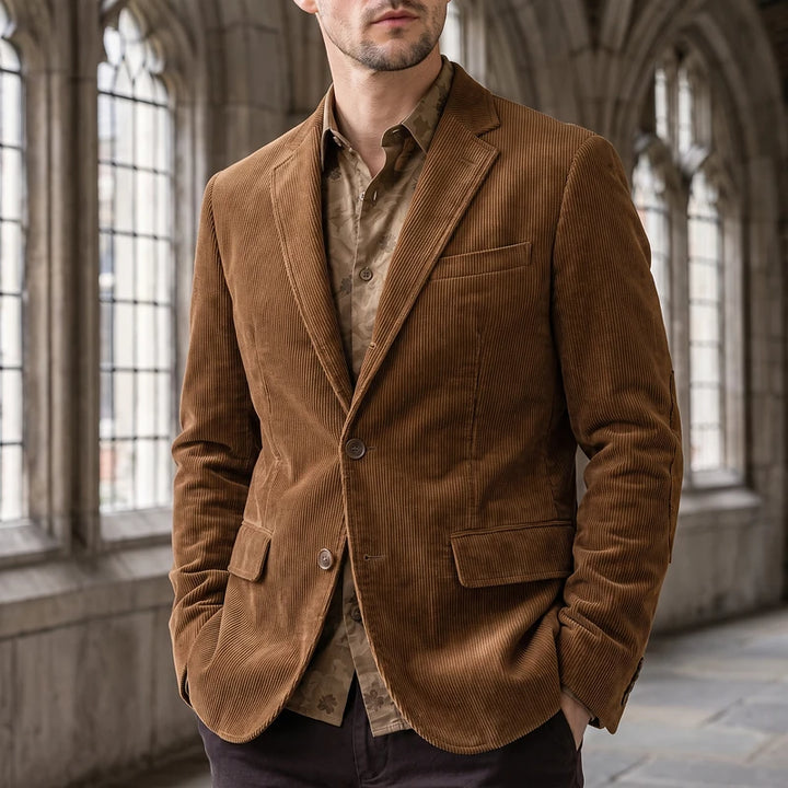 Phineas Men's Corduroy Elbow Patch Blazer - Brown