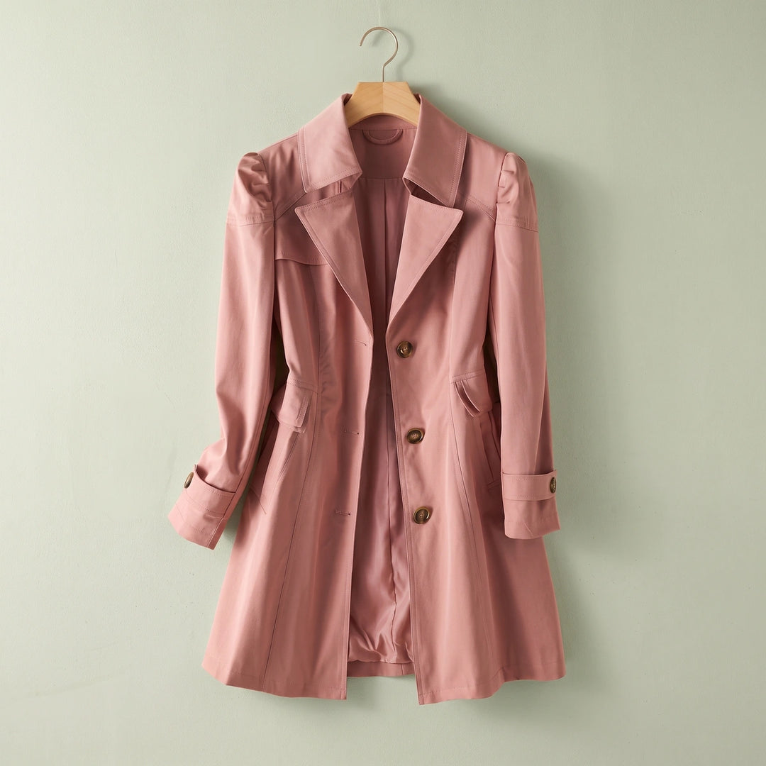 Rosalie Puff Shoulder Tailored Coat - Pink