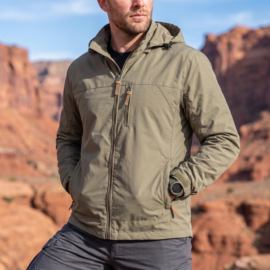 Rowan Hooded Shell Jacket - Khaki