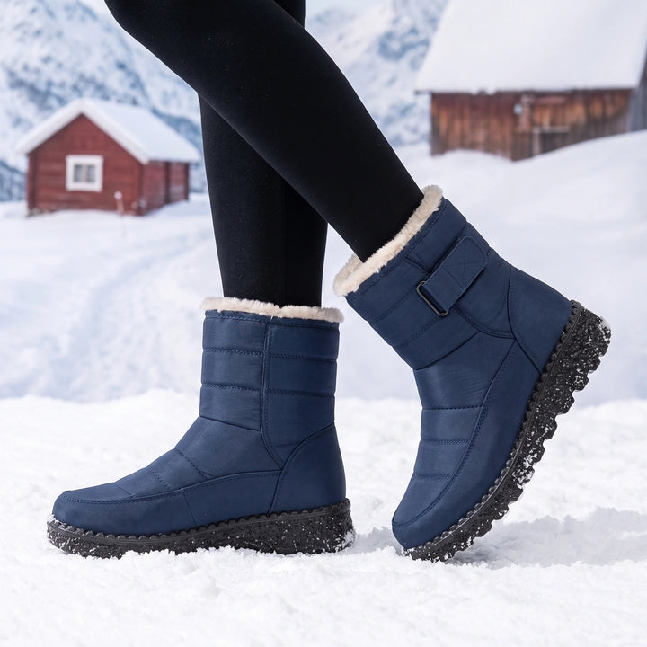 Sunniva Quilted Water Resistant Snow Boots - Blue